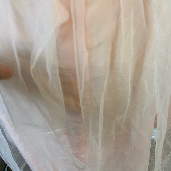 David’s Bridal Light Pink Chiffon Midi Dress Gown - Picture 14 of 16